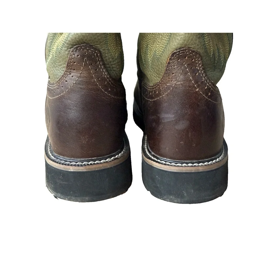 Justin Work Boots‎ Mens 10 D Square Steel Toe Brown Boots Style WK4687